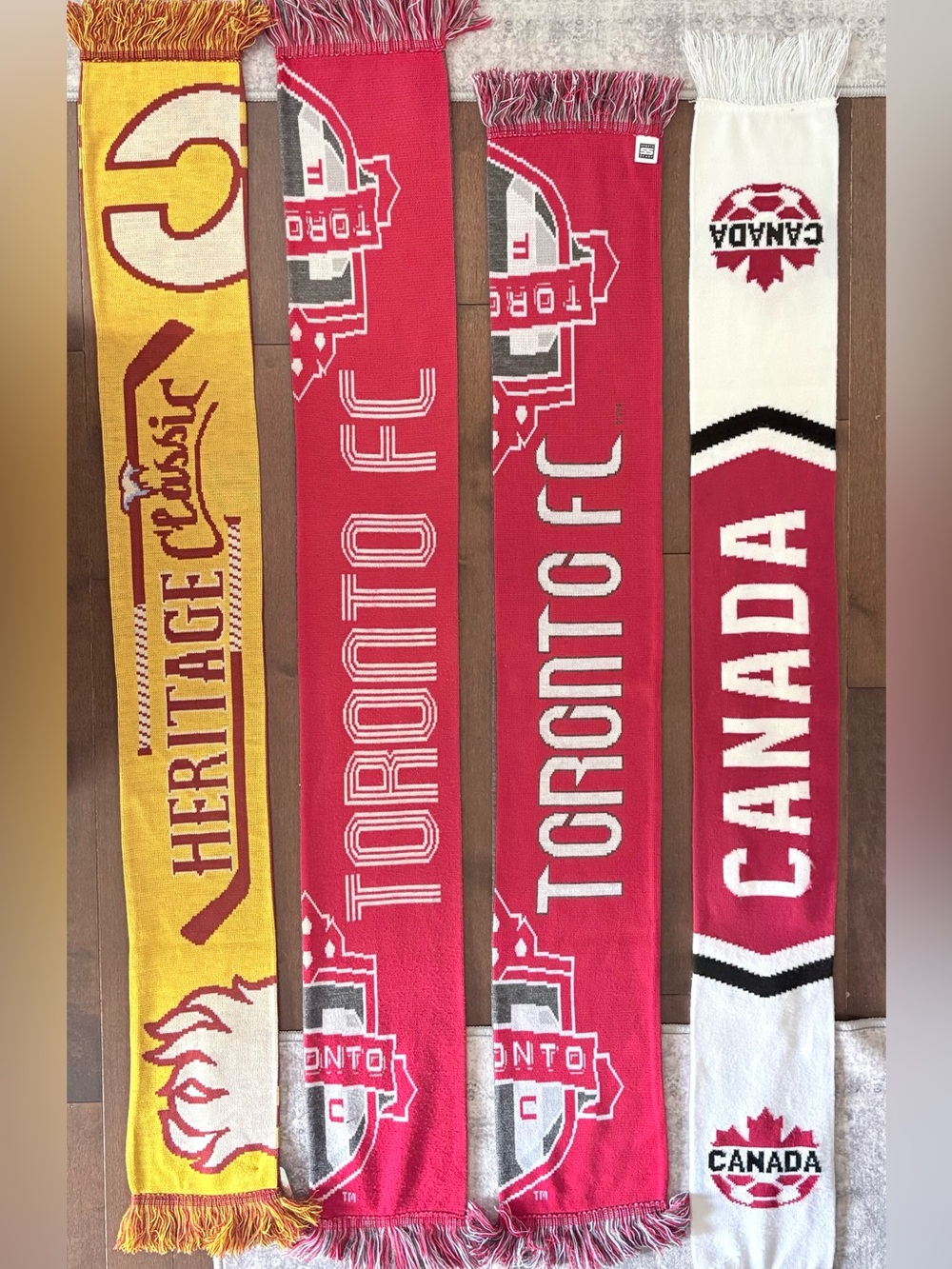 Adidas Toronto FC & Canada soccer scarf + Heritage classic Calgary Flames scarf